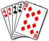 poker cards, three of a kind
